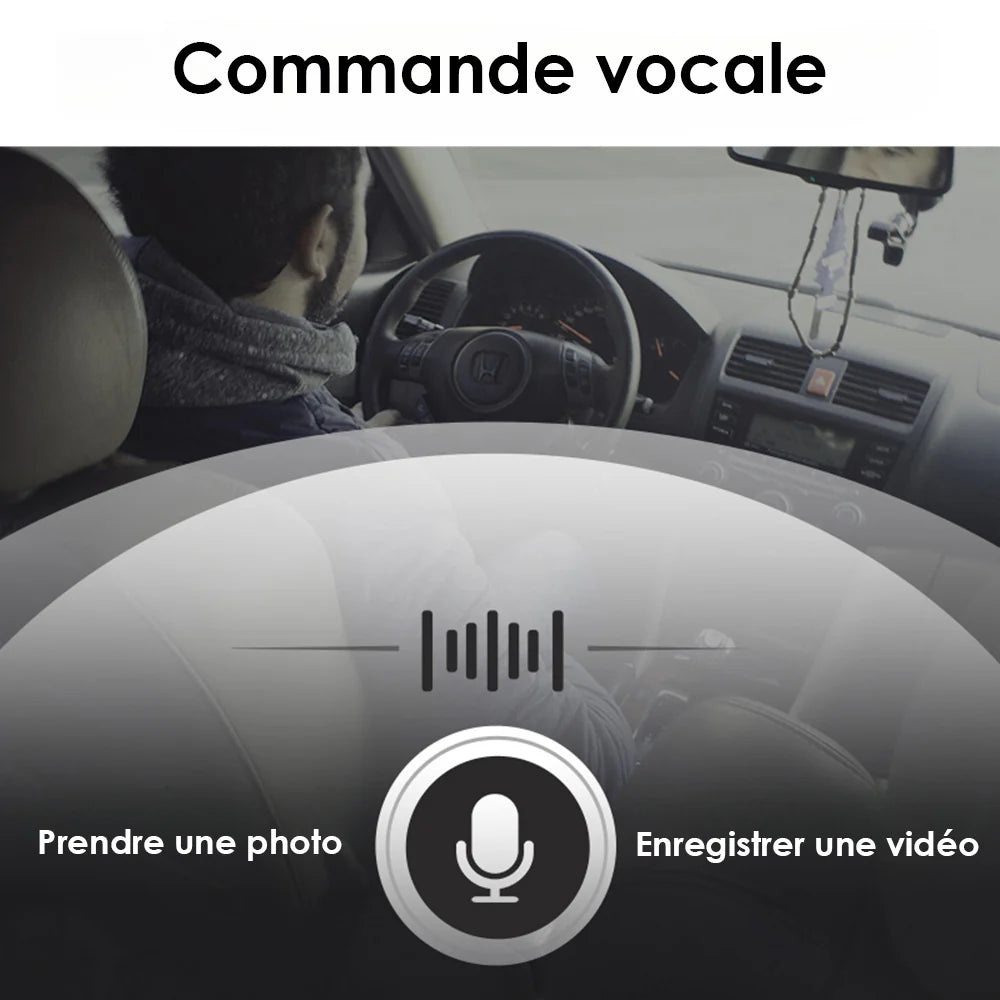 Dashcam 4K Wifi Connectée Avec Commande Vocal